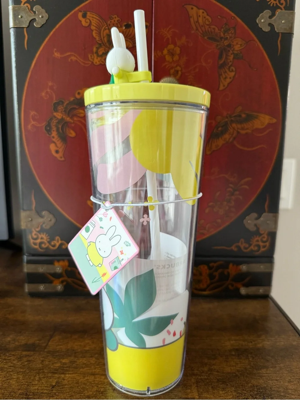 Miffy x Starbucks Clear Cold Tumbler with Straw Topper NWT